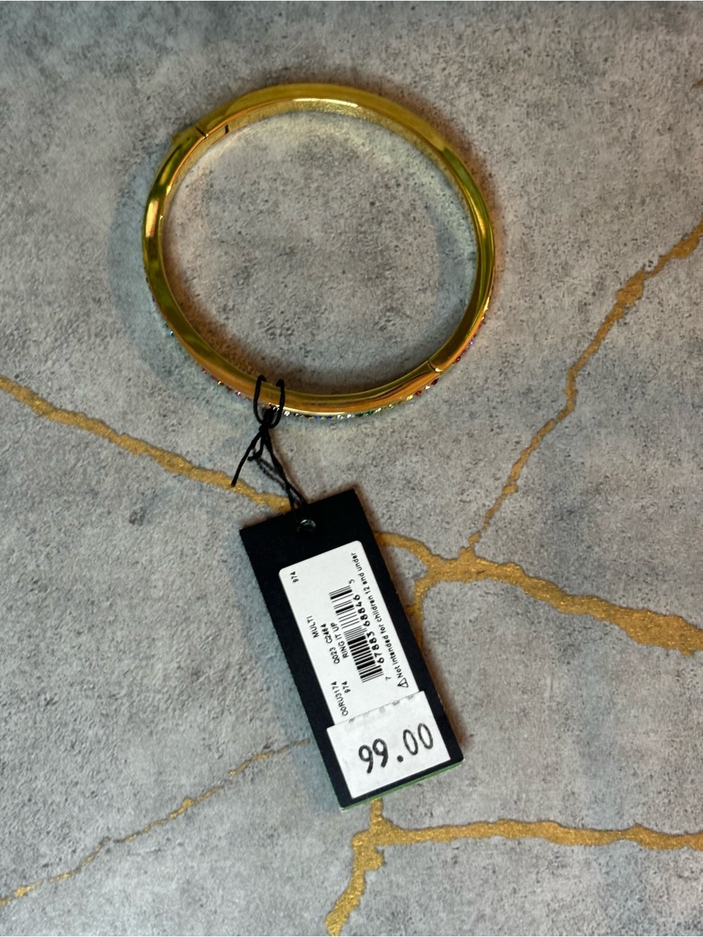 kate spade NWT Gold Rainbow Crystal Slim Bangle - Picture 16 of 16